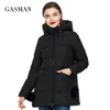 GASMAN Marca Winter Parka Chaqueta con capucha para mujer Abrigo Moda Chaqueta gruesa Abrigo Abrigo Femenino Beige Bola de piel Bio Coat 18833 201212