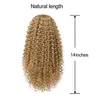 Honing blonde afro bladerdeeg trekkoord paardenstaart extensie broodje rauw maagd haar 16 inch 1 stks pluizige kinky krullende paardenstaart extensions haarstukjes updo donut chignon 120g