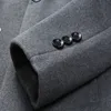 Män kostym Jackor Casual Ullblandning Slim Fit Men Blazers och Jackor Fashion Grey Woolen Blazer Terno Masculino