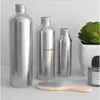Srebrna butelka aluminiowa z nakrętką śrubową, magazynowy magazynowy pakiet kosmetyczny pojemnik na olejek do oleju perfum