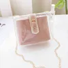 Japón y moda de Corea del Sur bolso para niños y madres bolso de cadena de gelatina transparente de PVC bolso de mensajero de un solo hombro para mujer 034