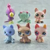 24pcs Set Mini Little Animal Toy Cartoon Cilter Dolls фигурки кошачья собачья лошадь кусоч