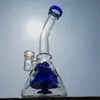 Glass Beaker Bongs Hookahs Showerhead Perc Fab Egg Recycler Bong 9 Inch Swiss Perc Dab Rig 4mm Thick Clear Waterpipe For Smoking MFE09 14 Female Joint Wholesale