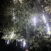 Nouvel An 30/50 / 80cm pluie de météores en plein air 8 tubes LED guirlandes lumineuses étanche pour arbre de Noël décoration de fête de mariage Y200903
