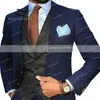 Men's Vests Tweed Mens Suit Vest Lapel V Neck Wool Plaid Casual Business Waistcoat Groomman For Wedding Green Brown Grey Coff283x