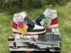 2022 정통 Union x High Og Nrg 로스 앤젤레스 1 블랙 발가락 블루 1S 남성 운동화 트레이너 Sneakers BV1300-106 BV1300-146