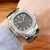 2022 ZXF 5711 Автоматический механический мужчина смотрит на рубине ruby ​​out t diamond inlay bezel gree texture dial 316l Корпус из нержавеющей стали Черный кожаный ремешок AAA Watches Eternity