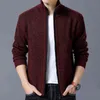 Men's fleece Cardigan sweater fall/winter thermal jacket zip knit sweater trend casual jacket plus size M-4XL 211221