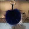 Fluffy Real Fur Ball Puff Keychain Craft Diy Pompom Black Pom Keyring UK Women Bag Charm Accessories Gift4351140201L