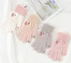 En peluche plein doigt gants hiver chaud doigt gants femme écran tactile dessin animé bonhomme de neige étudiant adulte gants