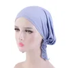 2022 Moslim Pre-Tie Stijl Turban Dames India Caps Mutsen Hoofd Wrap Soft Headcover Haarverlies Chemo Cap Bandanas Headscarf hoofddeksels