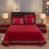 Europe Lace Crystal Velvet Bedspread Thick Soft Qulited Cotton Bed Cover Luxury Double Queen Sheet With Pillow Shams 3 pcs LJ201016