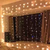 Sconto 3M x 3M 300-LED Luce bianca calda Romantico Natale Matrimonio Decorazione esterna Tenda String Light di alta qualità