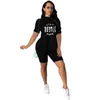 Summer Women Tracksuits Two Pieces Set Designer 2022 trends New Solid Colour Letters Printed Short Sleeve Pants Ladies Fashion Casual Suits S-XXL