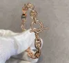 Luxury quality punk bracelet with hollow design and sparkly diamond for women wedding jewelry gift in18k rose gold plated platinum PS3981A