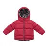 赤ちゃんガールズフード付きコットンジャケット防水キッズコート冬の男の子暖かいコート幼児ガールジッパーアウターウェア211222