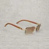 Ienbel Vintage lunettes de soleil en bois naturel hommes corne de buffle monture sans monture lunettes femmes pour accessoire extérieur Oculos Square Gafas 4182991