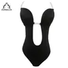 TOPMELON Rückenfreier, unsichtbarer BH, nahtloser BH, Body Shaper Dessous für Damen, durchsichtig, verstellbarer Riemen, Ausschnitt, Büstenhalter Y200415214f