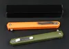 EDC Pocket Flipper Folding Knife 440C Satin Tanto/Drop Point Blade ABS Handle Ball Bearing Fast Open Knives
