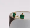 925 Sterling Silver Green Malachite Stud Earrings Female Simple Crown Exquisite Small Niche Fashion Design Jewelry