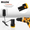 HILDA 12V Electric Drill med uppladdningsbar litiumbatteri skruvmejsel trådlösa Twospeed Power Tools Y200321