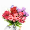 Ghirlande di fiori decorativi 37 cm 7 teste di forchette Bouquet di rose con forniture per vacanze di nozze Decorazione del soggiorno Artigianato finto fai da te Bonsai1
