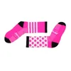 Calzini sportivi antiscivolo Fai da te Uomo Donna Calzino da bicicletta Calcio Basket Sudore Succhiare Calzini Ciclismo Moda Stripe Dot 7qt G2