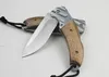 Najwyższej jakości nóż kieszonkowy EDC, 440C Satynowy Ostrze Drewniana klamka, Survival Outdoor Camping Noże Turystyczne Noże z nylonową osłoną