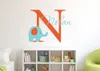 Nom personnalisé Éléphant Stickers Muraux Pour Enfants Chambre Personnalisé Garçons Nom Chambre Pépinière Mur Art Pic Bébé Vinyle Stickers Muraux D671 201201