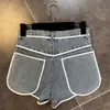 DEAT 2020 verão novo streetwear cintura alta cinza solto jeans shorts feminino MJ168 T200701