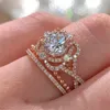 حلقات العنقودية 2022 الأزياء هندسية تصميم كريستال المعادن الزركون خاتم الخطوبة السيدات مجوهرات الزفاف اكسسوارات هدية