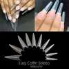 600pcsbag xl Long Stiletto Clear Faux False Nail Tips acrylique Half Cover Tip Nails3384002