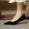Плюс размер женские насосы жемчуг Мэри Джанс обувь заостренный носок высокие каблуки платье обувь стая лодочная обувь бусина женская свадебная обувь 9281N