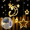الشمسية جارلاند أضواء الديكور عيد في الهواء الطلق ضوء الشمسية الصمام سلسلة أضواء القمر نجمة خارج أضواء عيد الميلاد المصباح الشمسي 201211