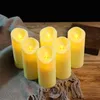 6 Pieces Plastic LED Pillar Candles With Remote Control, Flameless Battery Powered Romantic Wedding Decorative Candle Lamp H1222