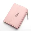 PU Women Coin Leather Purses Wallet Letters Print Zipper & Clasp Pocket Short Purse Clutch Small Wallets LBY2021