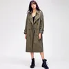 870114# Original Desginer JAZZEVAR Herbst frauen Casual Trenchcoat Übergroßen Zweireiher Vintage Gewaschen Outwear Lose Kleidung