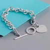 Charm Bracelets Original Ladies S925 Sterling Silvers Classic Heart Tag Circle Letter O-shaped Men Bracelet Jewelry Couple Holiday Gift1