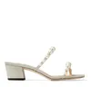 2022 Sommar Lyx Amara Kvinnor Sandal Pearl Strap Slippers Chunky Heels Square Toe Mule Lady Pumps Dress Party Wedding EU35-43.box