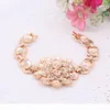 Elegant African Retro Dubai 18K Gold Silver Plated Crystal Necklace Earrings Ring Bracelet Jewelry Sets For Women Wedding Party