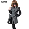 Winter Women Woolen Coat Patchwork Womens Jacket Wool PU Leather Long Sleeve Jacket Coat Windbreaker Oversized Wool Jacket LJ201109