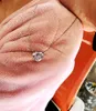 جديد وصول سوليتير المجوهرات الفاخرة تألق 925 فضة شكل قلب كبير الماس قلادة المرأة الزفاف الترقوة قلادة هدية