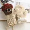 Mode-Frauen Winterwärmer gestrickte Häkeln Handgelenk Cartoon Mädchen Handschuhe