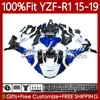Bodywork OEM para Yamaha yzf-r1 yzf1000 yzf r 1 1000cc yzfr1 15 16 17 18 19 BLK Faitings 104no.10 yzf r1 1000 c 2015 2016 2017 2018 2019 yzf-1000 15-19 Body Body Belic Blue White Azul