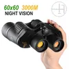 60x60 3000m Ourdoor Waterproof Telescope High Power Definition Binoculos Night Vision Hunting Binoculars Outdoor Monocular Field Camping Telescopio for Student