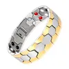 Gold Edelstahl Gesundheitspflege Armbänder Armreifen Sport Fußballdesign Herren Silber Farbe Magnet Germanium Biker Armband