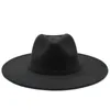 9.5cm Wide Brim Hats Women Formal Hat Men Jazz Top Hat mens Panama Cap Lady Felt Fedora caps Woman Man Winter Fashion Accessories NEW