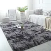 Rainbow Carpet Rug Tie Färgning Plush Soft mattan för vardagsrum sovrum antislip golvmattor vatten absorptionsmatta grå6106284