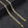 Chains Vintage High Quality 6mm Gold Filled Hammered Cut Curb Cuban Mix Silver Color Chain Necklace For Men Jewelry Gift GN49415290474