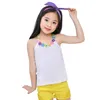 Flickor Tank Topp sommarbarn T-shirt T-shirt Candy Färg Underwaist Ärmlös Kids Tees Baby Undershirt 20220224 Q2